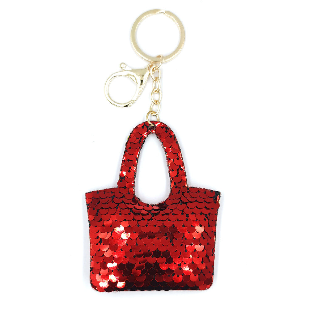Wholesale Reflective Double-sided Sequin Bag Sequin Car Keychains